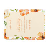 Soft Peach Floral Magnetic Wedding Invitation マグネット (横)