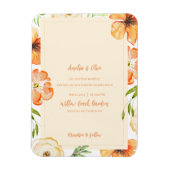 Soft Peach Floral Magnetic Wedding Invitation マグネット (縦)