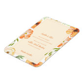 Soft Peach Floral Magnetic Wedding Invitation マグネット (左側)