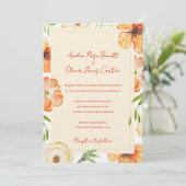 Soft Peach Garden Meadow Floral Wedding Invitation 招待状 (スタンド正面)
