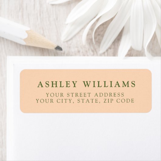 Soft Peach Minimalist Elegant Return Stickers ラベル (インサイチュ)