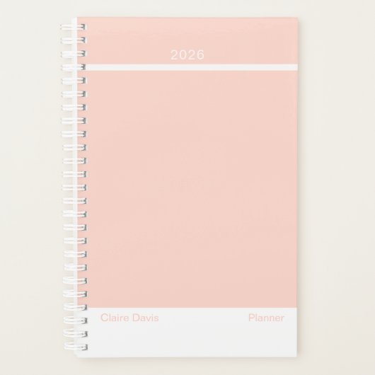 Soft Peach Minimalist Planner プランナー手帳 (正面)