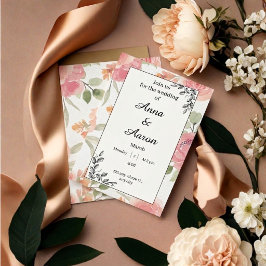 Soft Peach Spring Garden Wedding Invitation 招待状