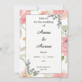 Soft Peach Spring Garden Wedding Invitation 招待状 (正面)