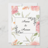 Soft Peach Spring Garden Wedding Invitation 招待状 (裏面)