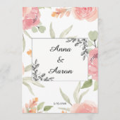 Soft Peach Spring Garden Wedding Menu メニュー (裏面)