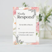 Soft Peach Spring Garden Wedding RSVP (スタンド正面)
