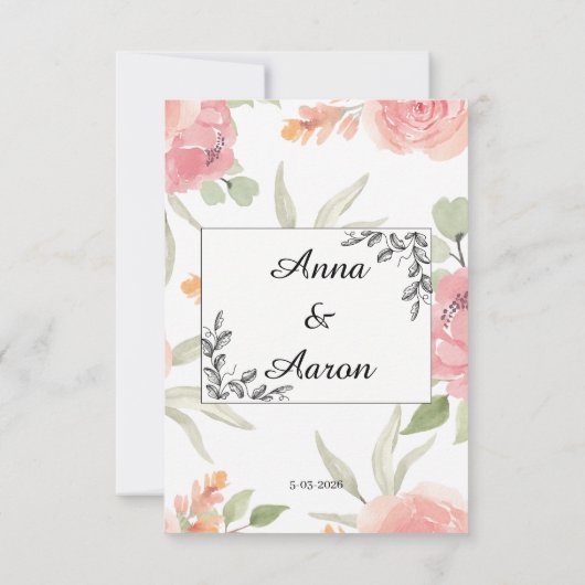 Soft Peach Spring Garden Wedding RSVP (裏面)