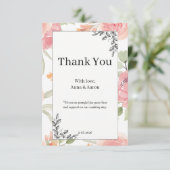 Soft Peach Spring Garden Wedding Thank You  サンキューカード (スタンド正面)