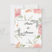 Soft Peach Spring Garden Wedding Thank You  サンキューカード (裏面)