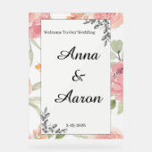 Soft Peach Spring Garden Wedding Welcome Sign アクリルサイン (正面)