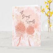 Soft Peach Watercolor Sympathy Card – From Our Fam カード (黄色い花)