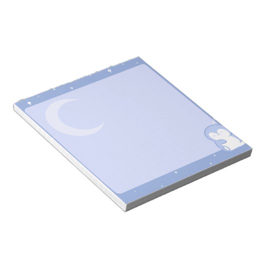 Soft Penguin Night Notepad | Calm Pastel Memo Pad ノートパッド (アングル)