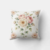 Soft Peony Bouquet Watercolor Elegance クッション (裏面)
