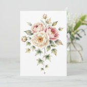 Soft Peony Bouquet Watercolor Elegance 招待状 (スタンド正面)
