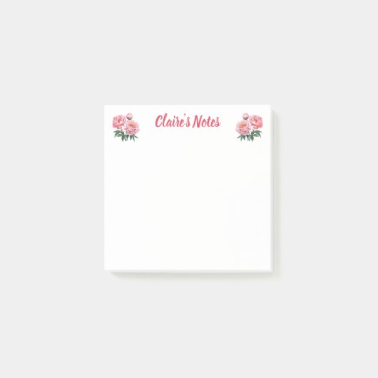 Soft Peony Floral Name ポストイット (正面)