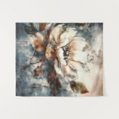 Soft Peony Watercolor Bloom タペストリー (正面(横))