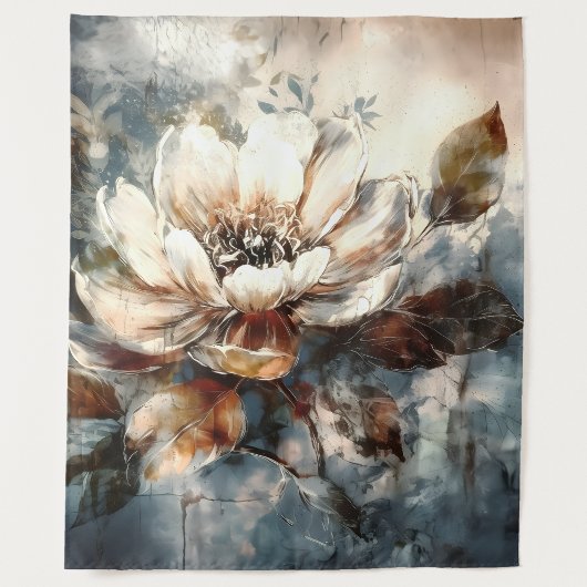 Soft Peony Watercolor Bloom タペストリー