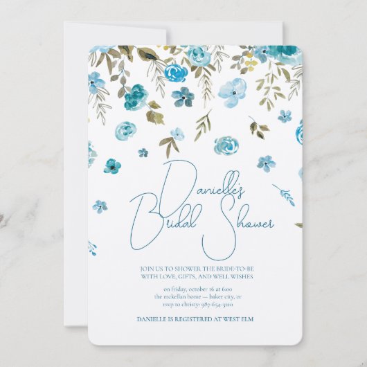Soft Petal Rain Bridal Shower Invitation 招待状 (正面)