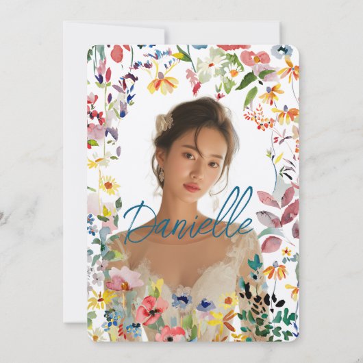 Soft Petal Rain Bridal Shower Invitation 招待状 (裏面)