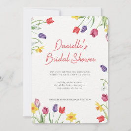 Soft Petal Rain Bridal Shower Invitation 招待状