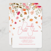 Soft Petal Rain Bridal Shower Invitation 招待状 (正面/裏面)