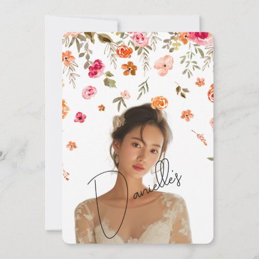 Soft Petal Rain Bridal Shower Invitation 招待状 (裏面)