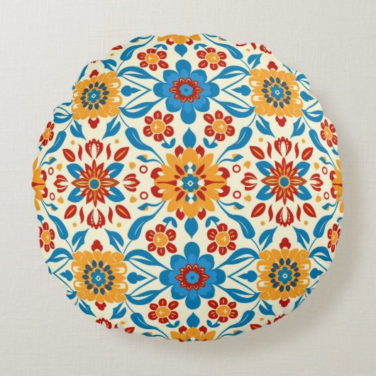 Soft Petal Whispers Round Pillow ラウンドクッション (正面)