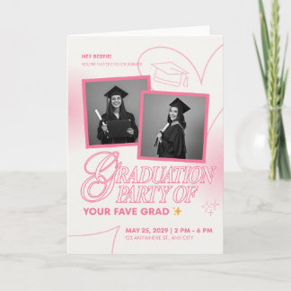 Soft Pink Aesthetic Grad Party Invite” カード