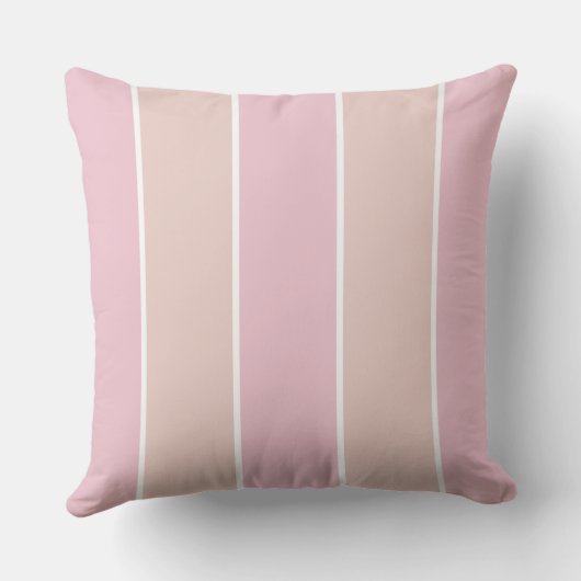 Soft Pink and Beige Vertical Stripe Pattern クッション (裏面)