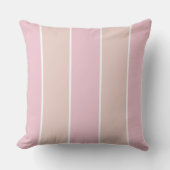 Soft Pink and Beige Vertical Stripe Pattern クッション (正面)