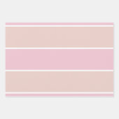 Soft Pink and Beige Vertical Stripe Pattern ラッピングペーパーシート (正面2)