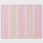 Soft Pink and Beige Vertical Stripe Pattern ラッピングペーパー (フラット)