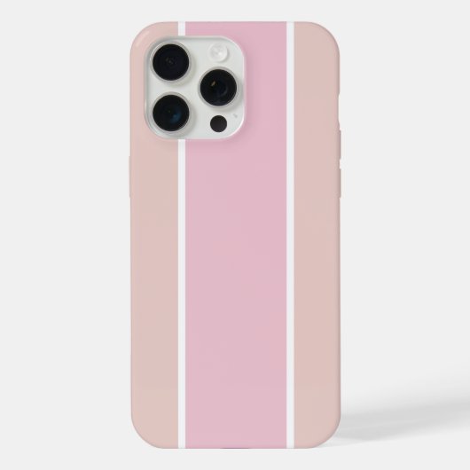 Soft Pink and Beige Vertical Stripe Pattern iPhoneケース (裏面)