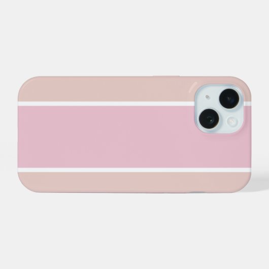 Soft Pink and Beige Vertical Stripe Pattern iPhone 15ケース (裏面横)