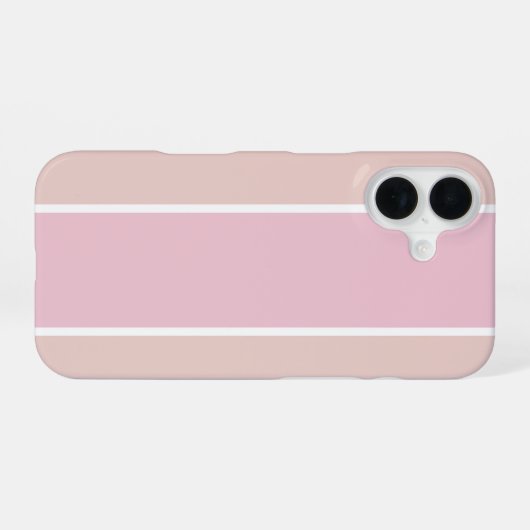Soft Pink and Beige Vertical Stripe Pattern iPhone 16ケース (裏面横)