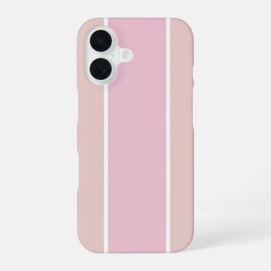 Soft Pink and Beige Vertical Stripe Pattern iPhone 16ケース (裏面)