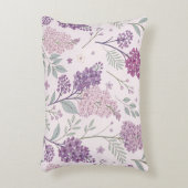 Soft Pink and Purple Lilac Floral Pattern   アクセントクッション (正面(垂直))