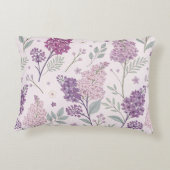 Soft Pink and Purple Lilac Floral Pattern   アクセントクッション (裏面)
