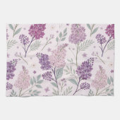 Soft Pink and Purple Lilac Floral Pattern   キッチンタオル (横)