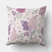 Soft Pink and Purple Lilac Floral Pattern   クッション (正面)