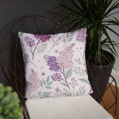 Soft Pink and Purple Lilac Floral Pattern   クッション