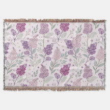 Soft Pink and Purple Lilac Floral Pattern  