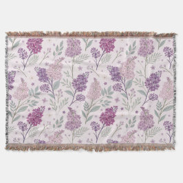 Soft Pink and Purple Lilac Floral Pattern   スローブランケット