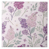 Soft Pink and Purple Lilac Floral Pattern   タイル (正面)
