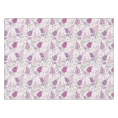Soft Pink and Purple Lilac Floral Pattern テーブルクロス (正面(横))