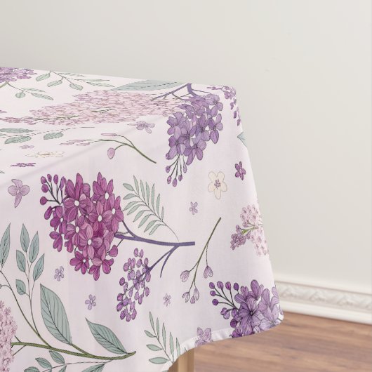 Soft Pink and Purple Lilac Floral Pattern テーブルクロス (インサイチュ)