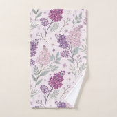 Soft Pink and Purple Lilac Floral Pattern   バスタオルセット (ハンドタオル)