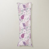 Soft Pink and Purple Lilac Floral Pattern   ボディピロー (正面縦)