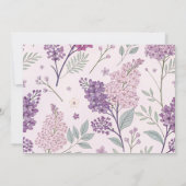 Soft Pink and Purple Lilac Floral Wedding  サンキューカード (裏面)